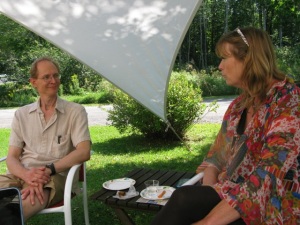 Alan Ross and Deborah Cautela exchanging ideas