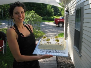  A gluten free carrot cake delivered by Courtney from Laugh loud, Smile big, just around the corner on Rt 90.
